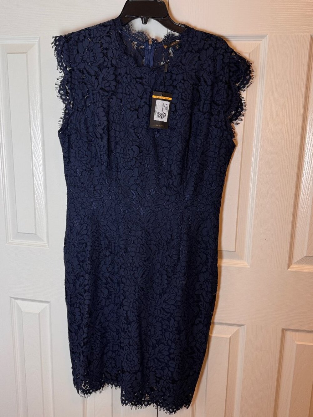NWT Miusol Women's Navy Blue Floral Lace Dress XXL